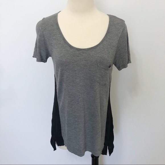 Cynthia Rowley Tops - ❄️Cynthia Rowley Scoop Neck Pocket Tee Sheer Sides